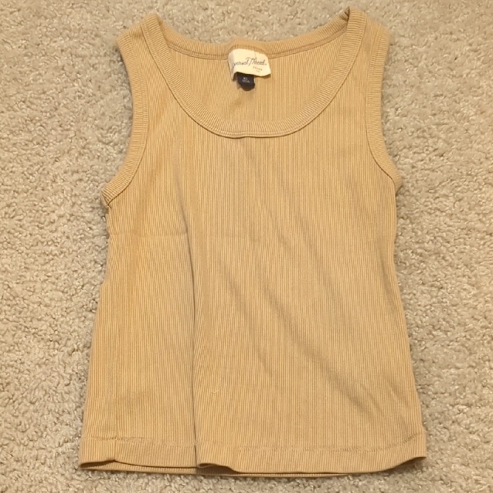 Goodthreads Women's Tan Ribbed Tank Top